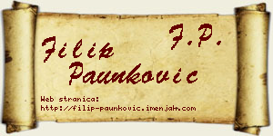 Filip Paunković vizit kartica